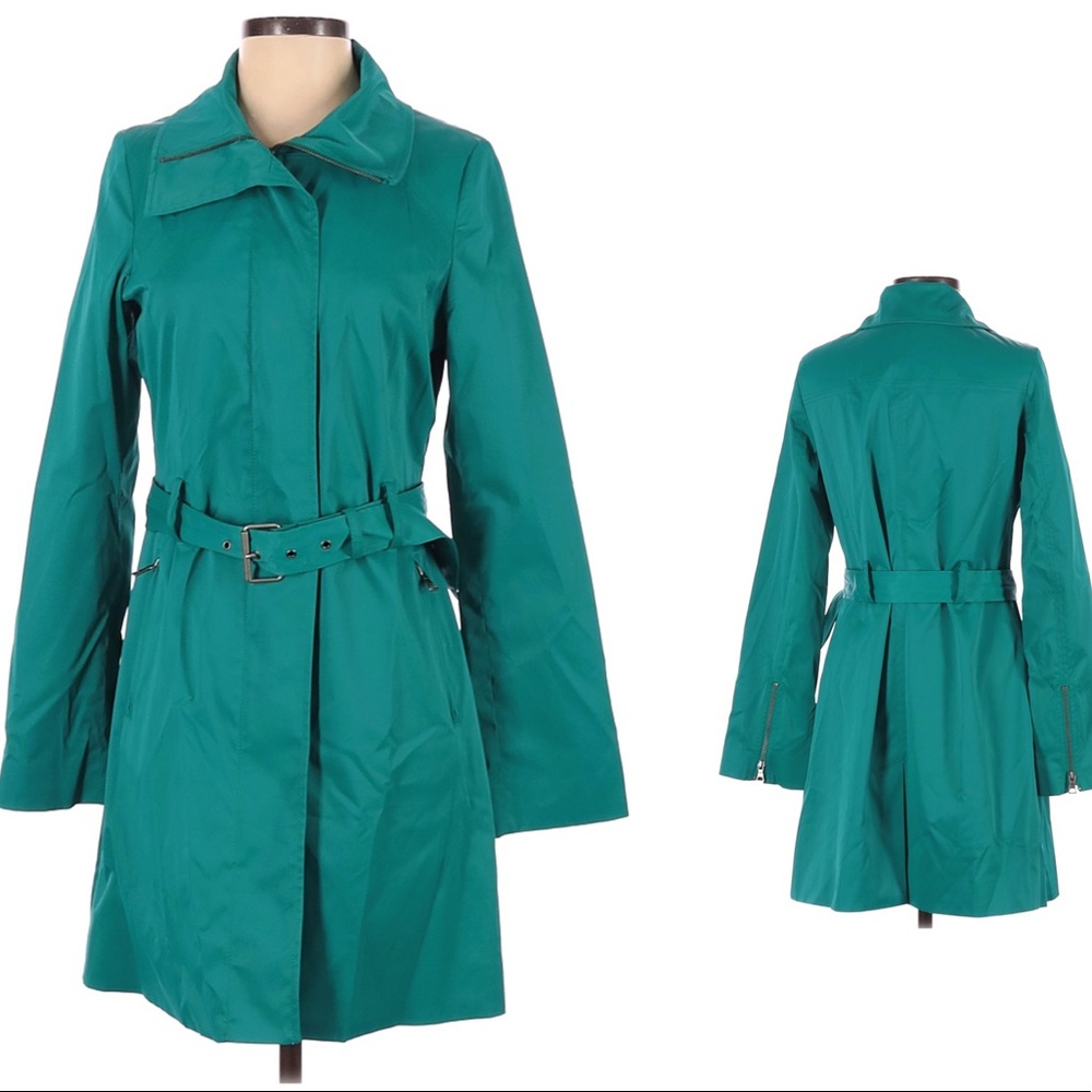 Mossimo Teal Full-Length Trench Rain Coat